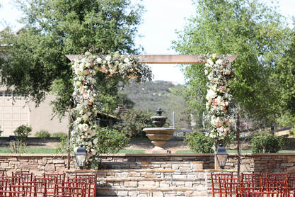 The perfect wedding spot is this arch with steps in stone.  